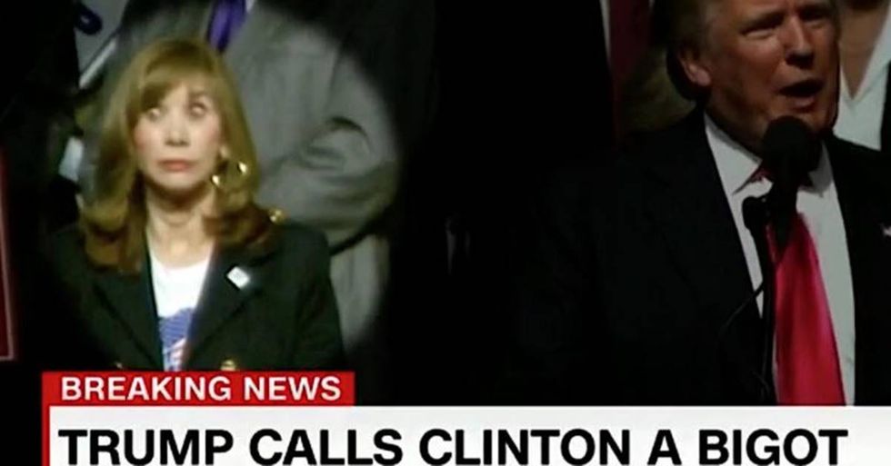 Audience Member Can’t Hide Her Reaction After Trump Accuses Clinton Of Being A ‘Bigot’