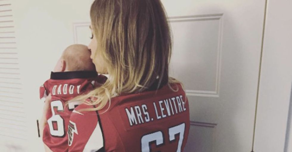 Wife Of Falcons Player Goes Into Labor During Playoff Game And Sticks Around, Earning A Game Ball From The Team