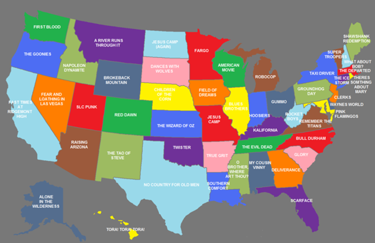 Mapping The Movies 50 Films For 50 States Infographic Good