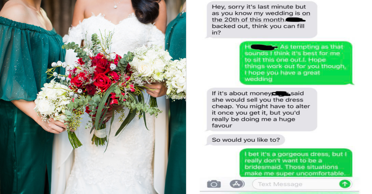 Entitled Bride Asks Her Cousin To Be A Last-Minute Bridesmaid, Then Fat Shames Her When She Says No