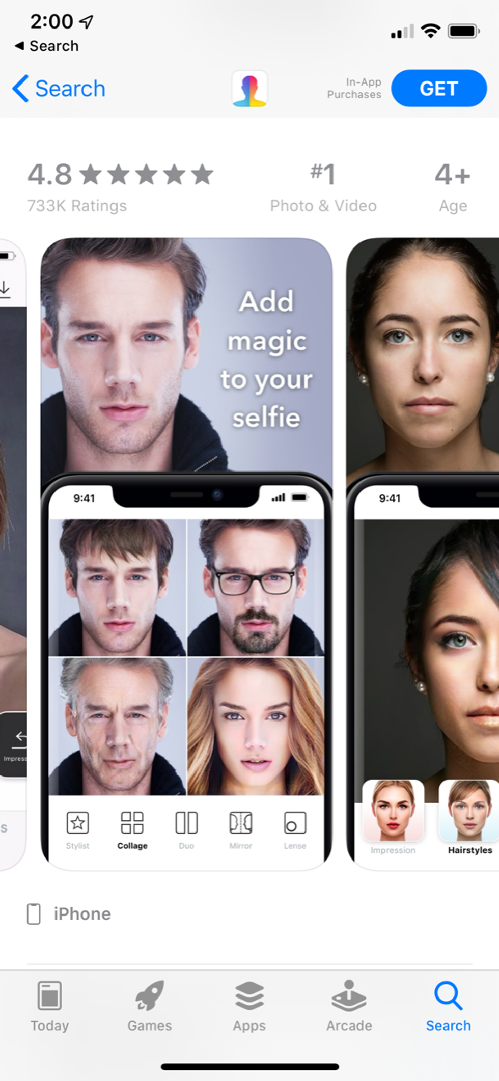 A screenshot of men and women, some of them artificially aged, through the FaceApp program