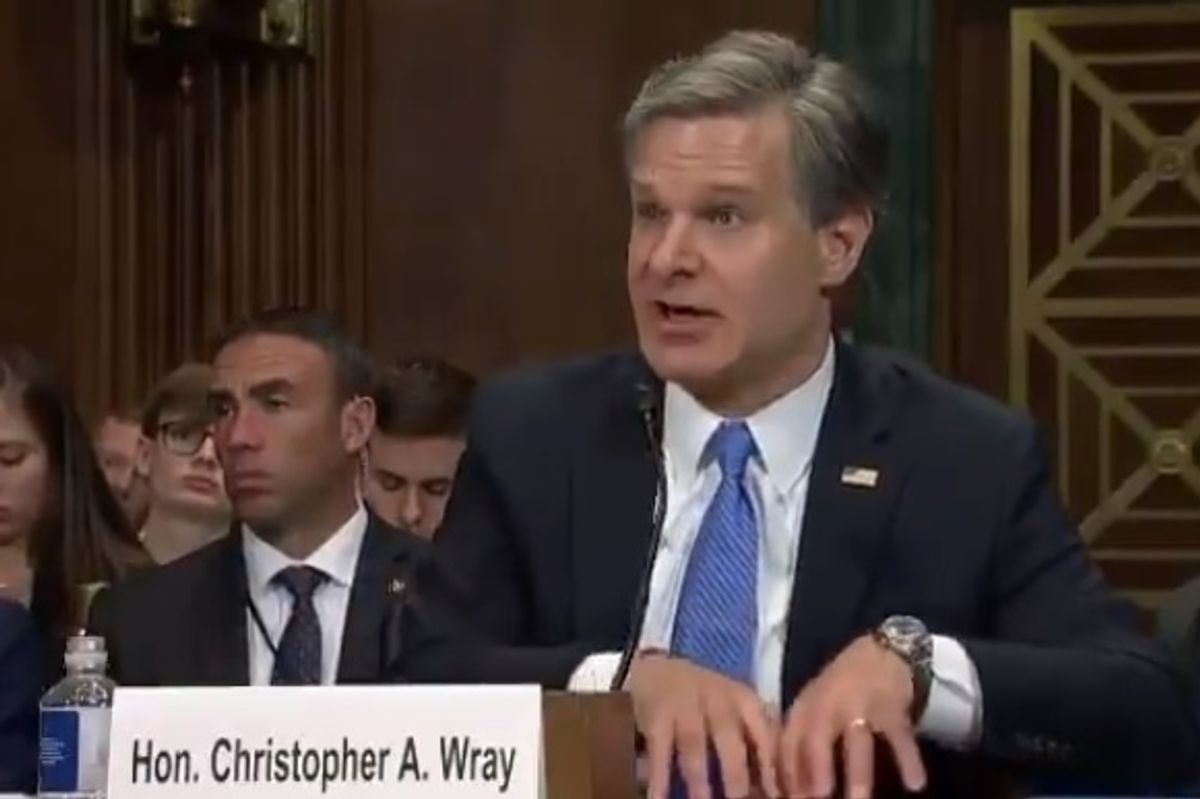 Trump Goons Bray For Wray's Head After FBI Director Fails To Take Out Joe Biden