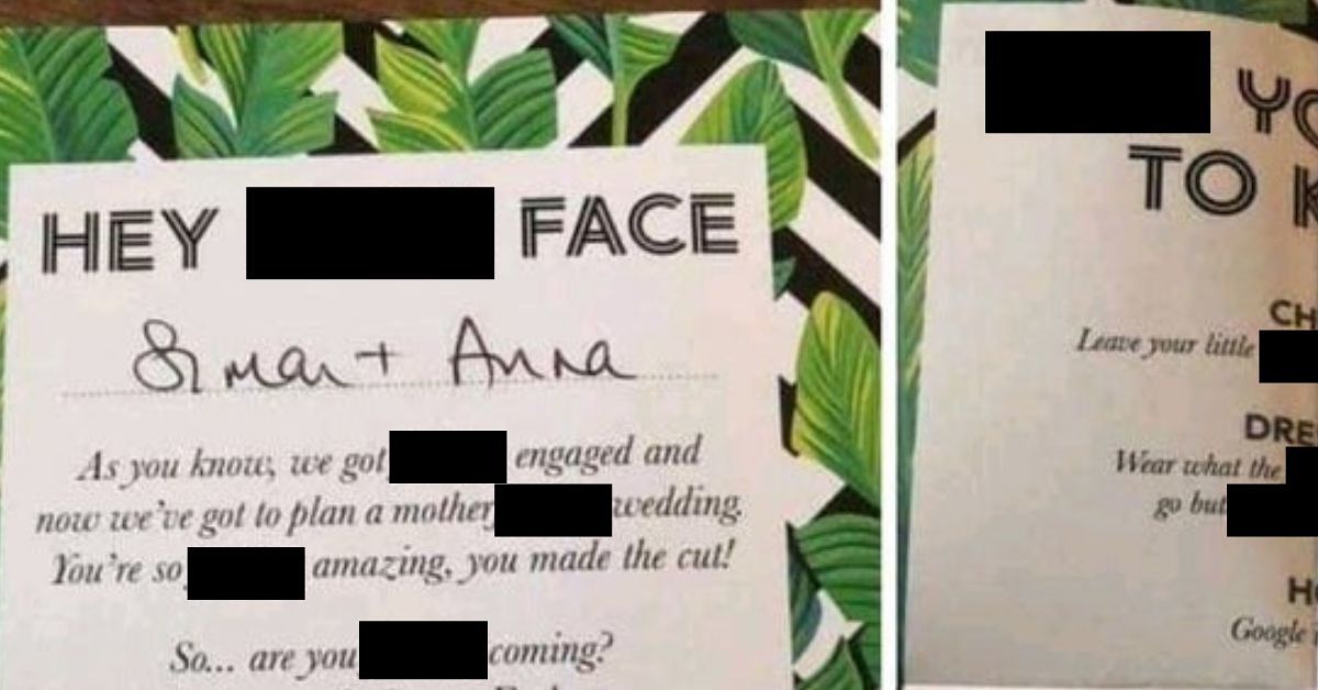 Couple Sends Out Wedding Invitations Full Of F-Bombs, And People Aren't Too Impressed