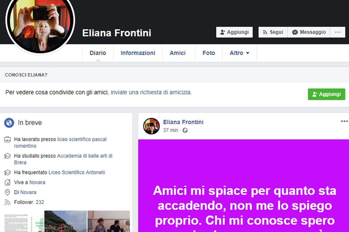 L’insegnante di vilipendio fa una mossa disperata. «Il post non l’ho scritto io»