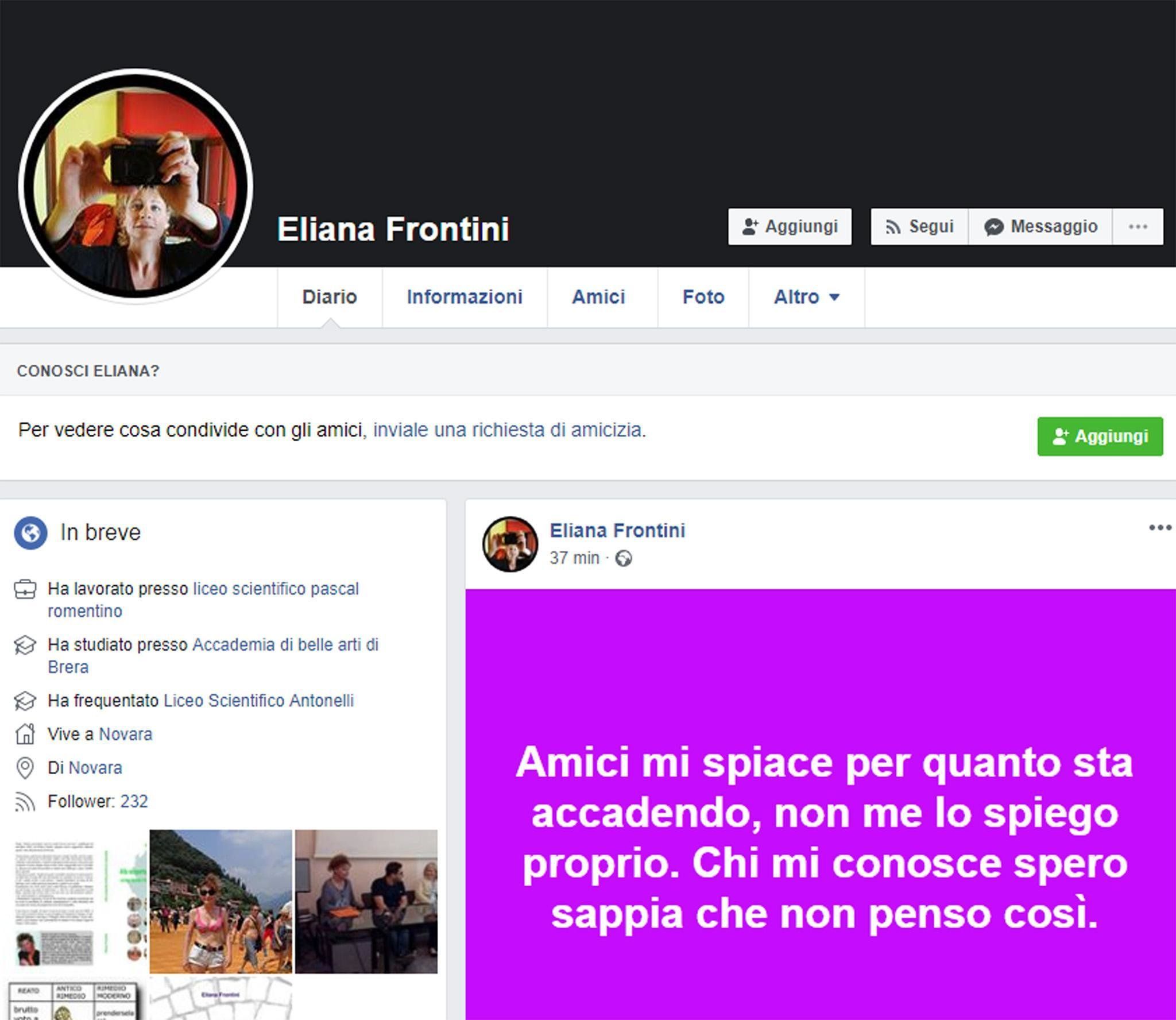 L’insegnante di vilipendio fa una mossa disperata. «Il post non l’ho scritto io»