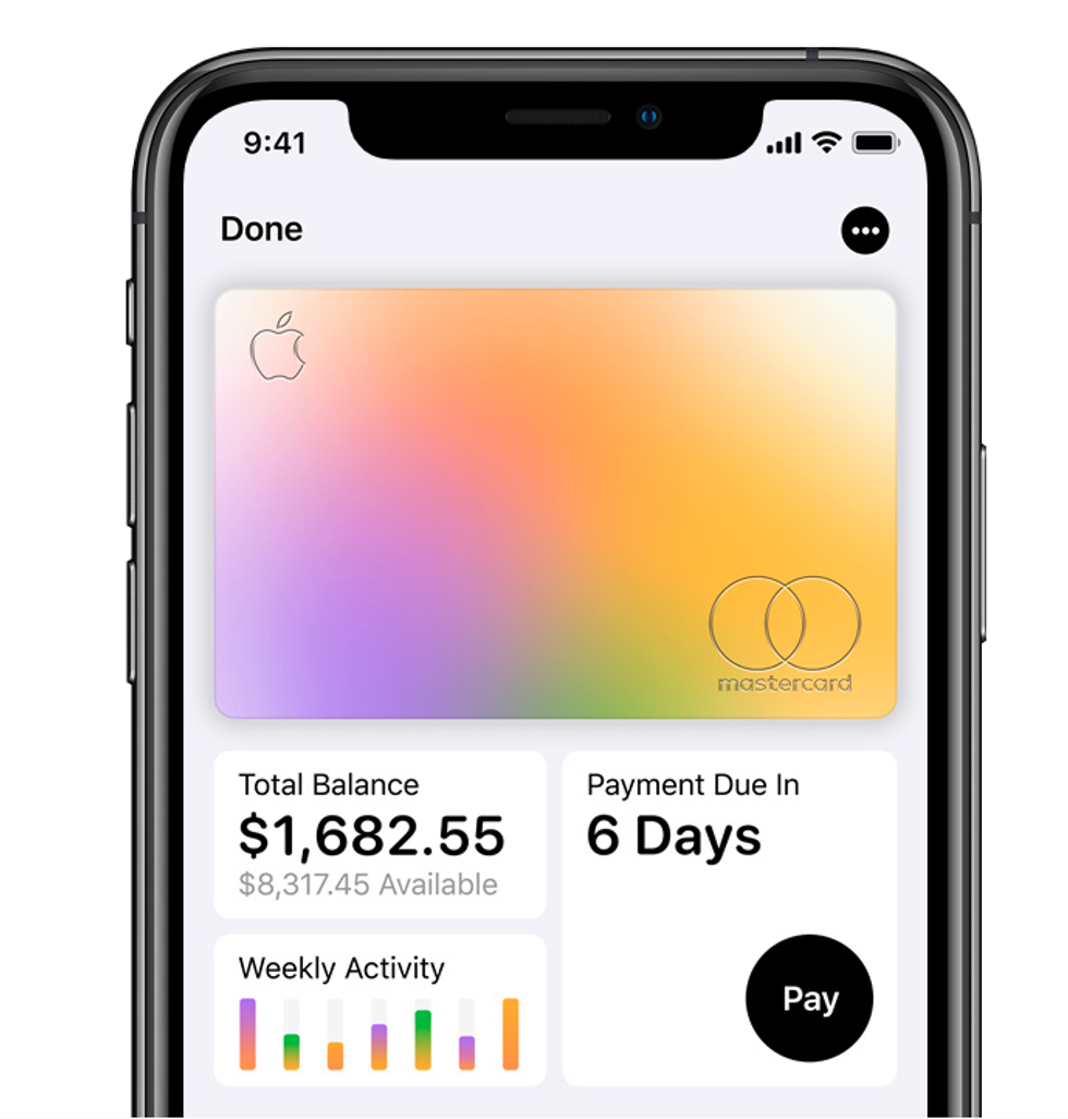 Screenshot of Apple Card UI on an iPhone