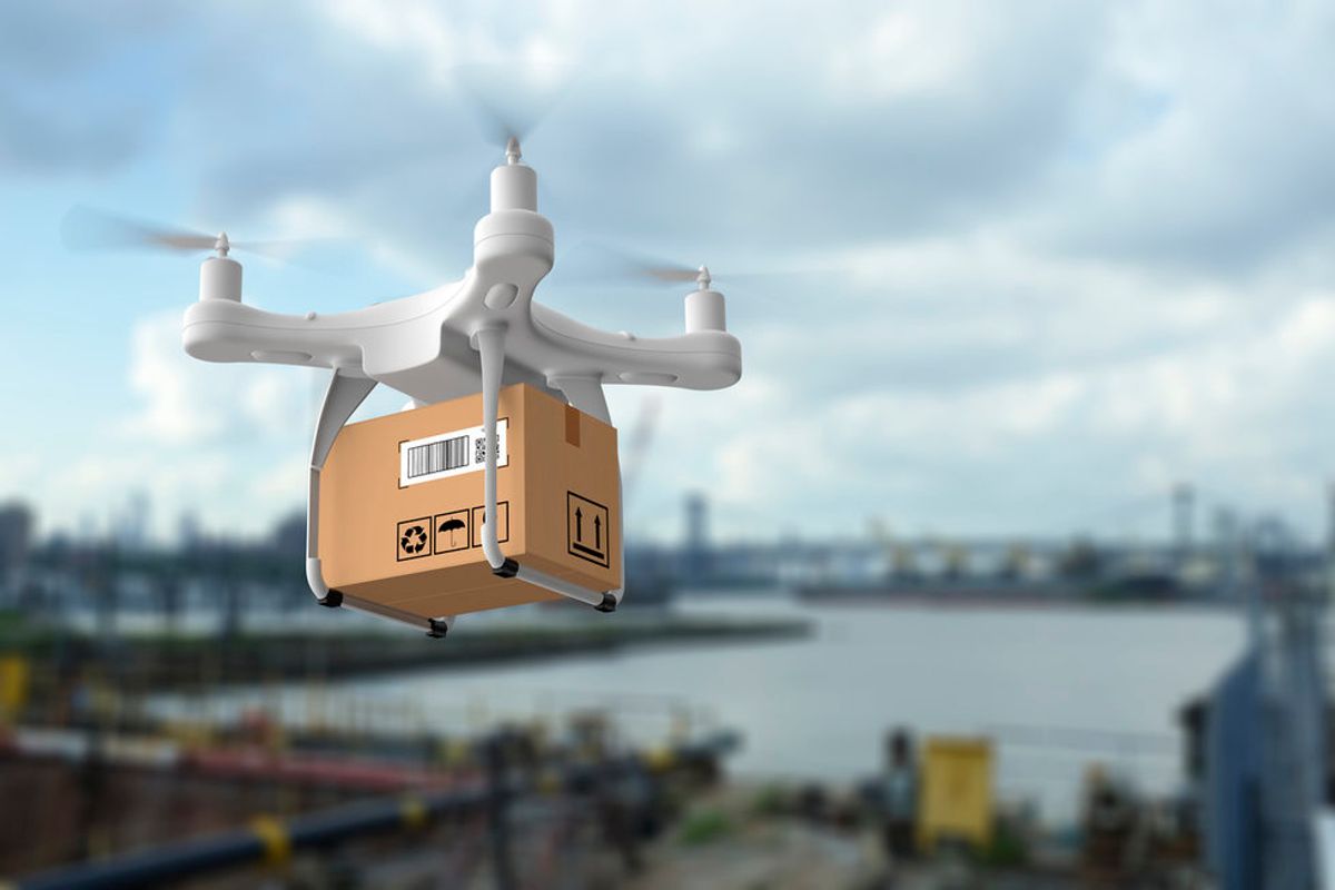 Stock photo of a delivery drone
