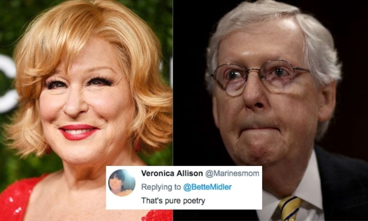 Bette Midler Just Wrote A Poem On Twitter About Mitch McConnell That Is Shady AF