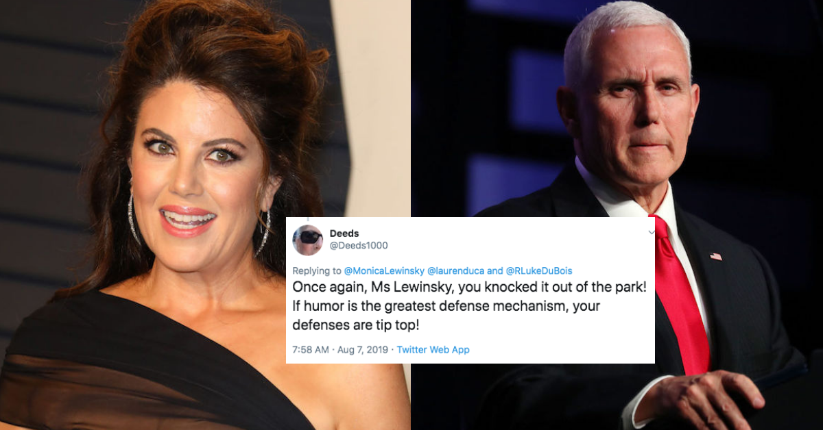 Monica Lewinsky Had The Ultimate Trolling Response To Some Unintentionally Sexual Advice From Mike Pence