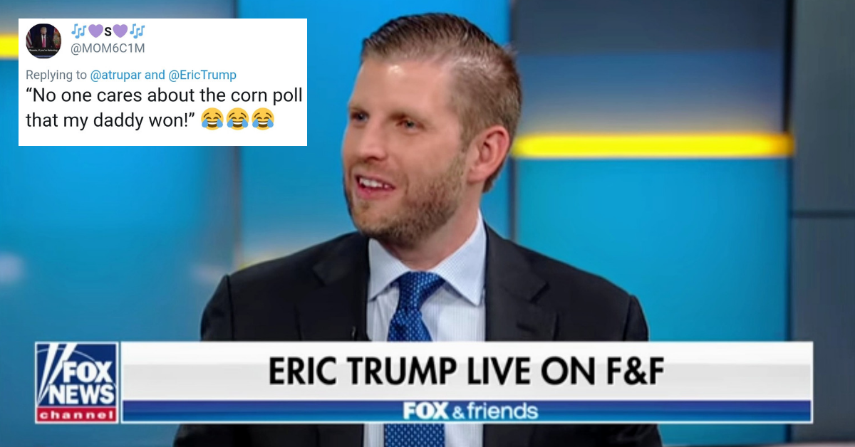 Eric Trump Criticizes The Media For Not Focusing On His Dad's 'Corn Kernel Poll' Results