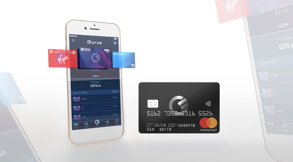Photo of the Curve bank card and iPhone app