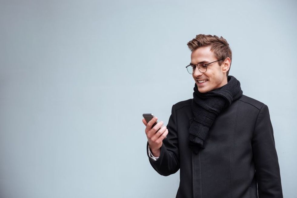 Man happy about getting free career advice in his email from The Daily Dose