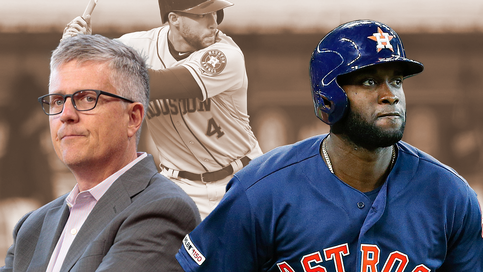 Astros Jeff Luhnow, George Springer, Yordan Alvarez
