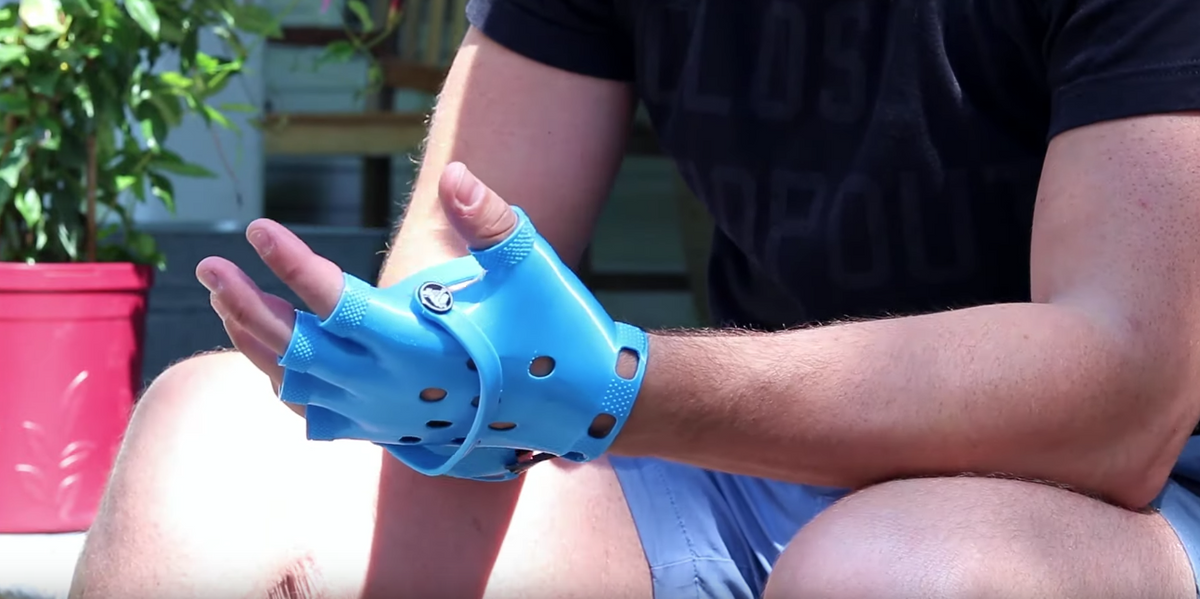 Unnecessary Inventions Releases Blue Crocs Gloves PAPER Magazine