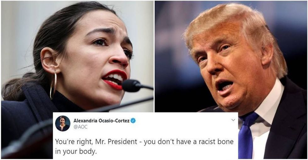 AOC responds to Trump’s claim he ‘doesn't have a racist bone in his body.’