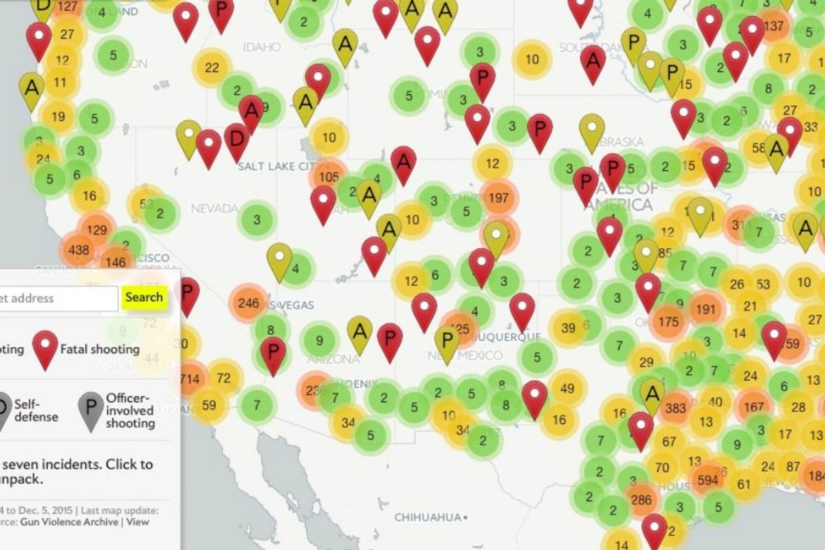 Terrifying map reveals how many people have been shot near you this year