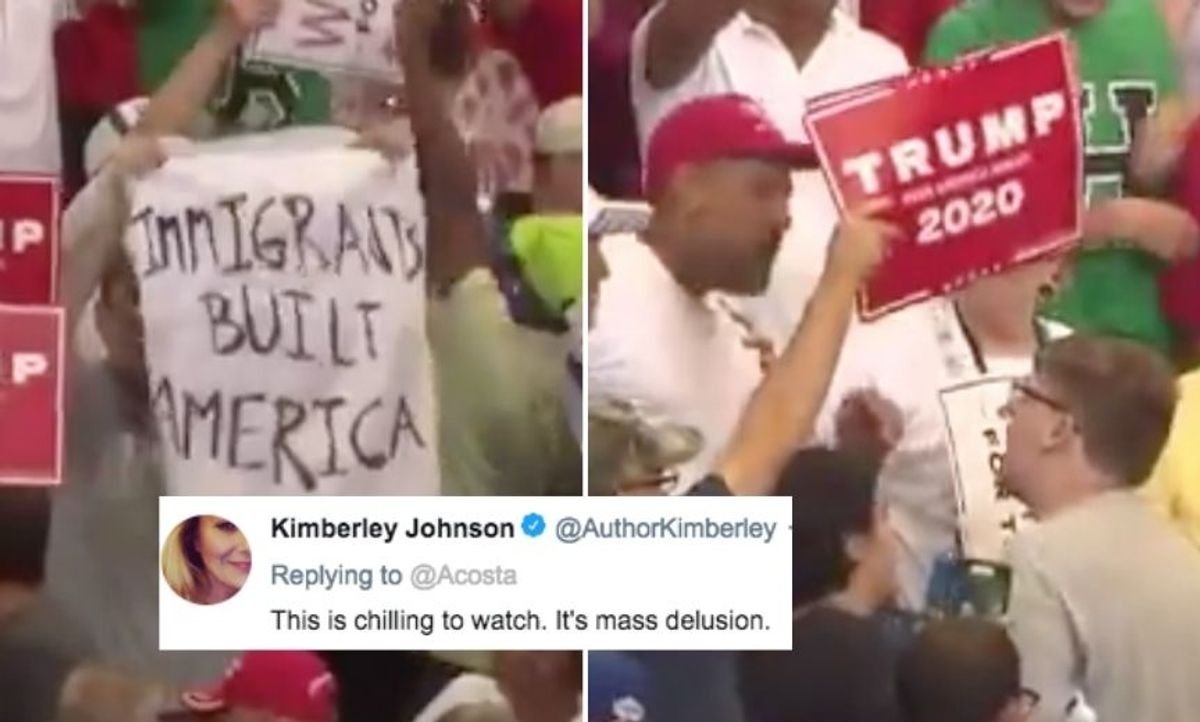 Clash Between Trump Supporters And Protesters At Cincinnati Rally Gets Physical As Crowd Chants 'USA!'