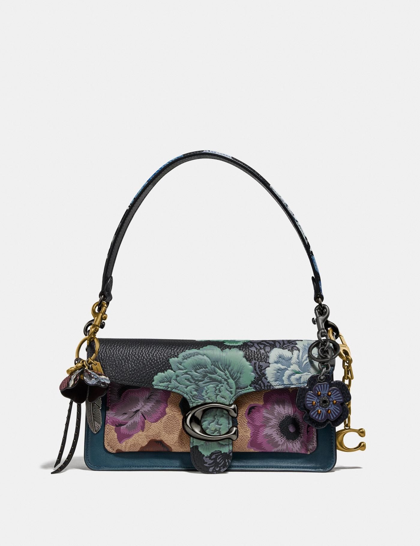 tabby shoulder bag with kaffe fassett print