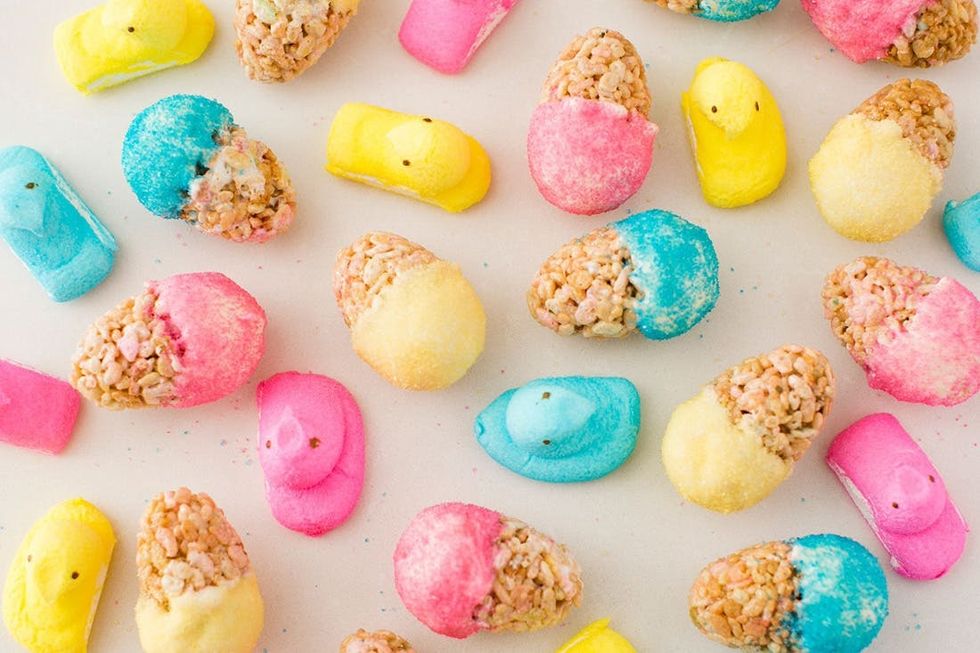 How to Make Easy, Last Minute Peeps Rice Krispies Eggs Brit + Co