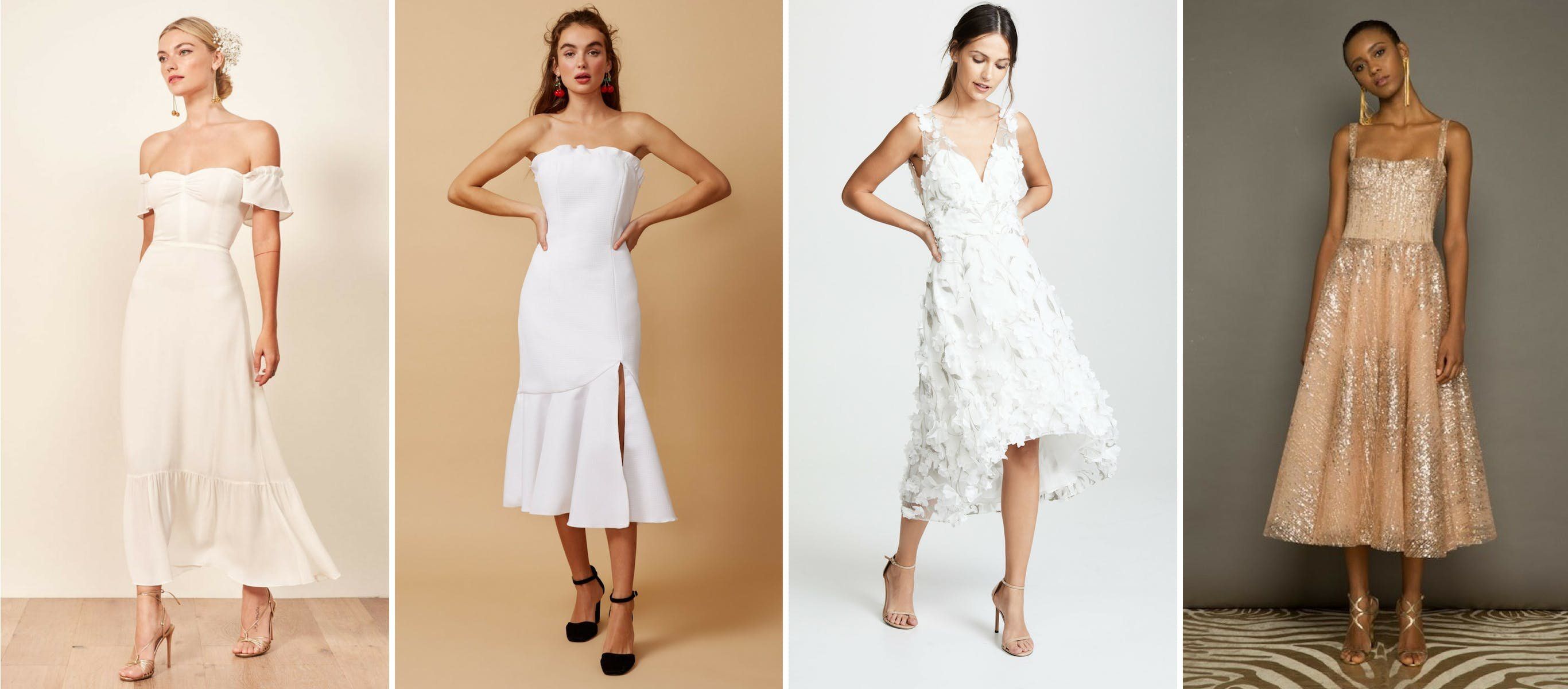 white dresses for bride at reception