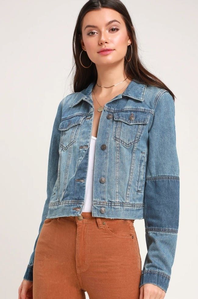 rumors washed black denim jacket