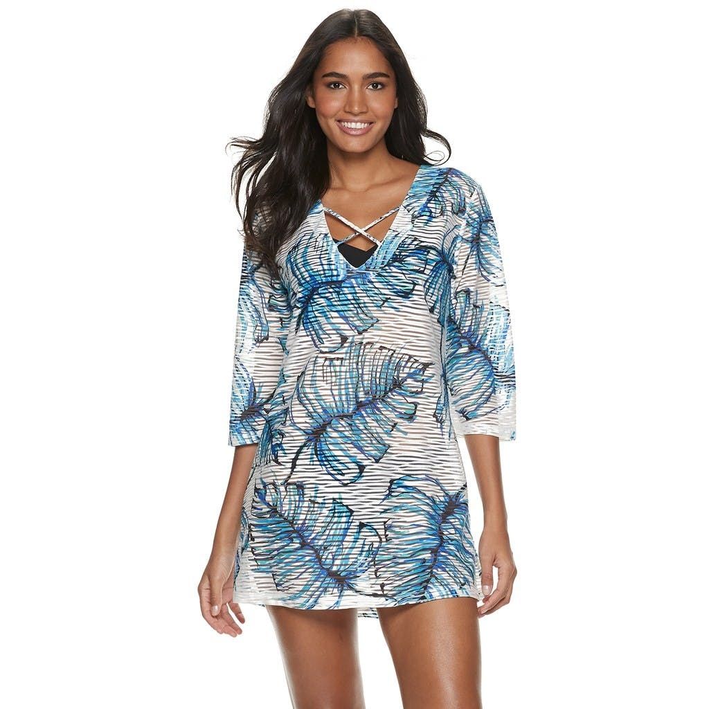 teal swimsuit cover up