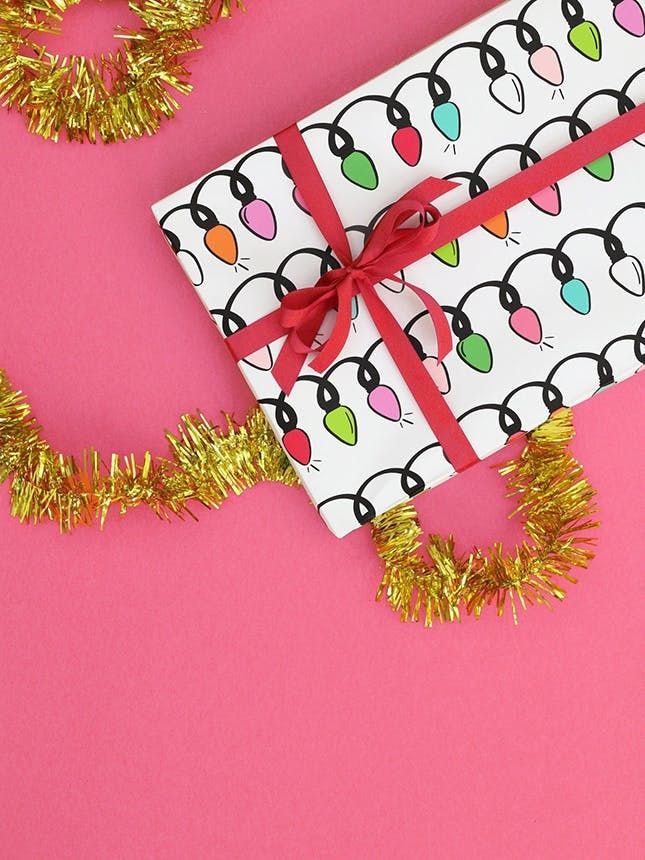 baby pink christmas wrapping paper