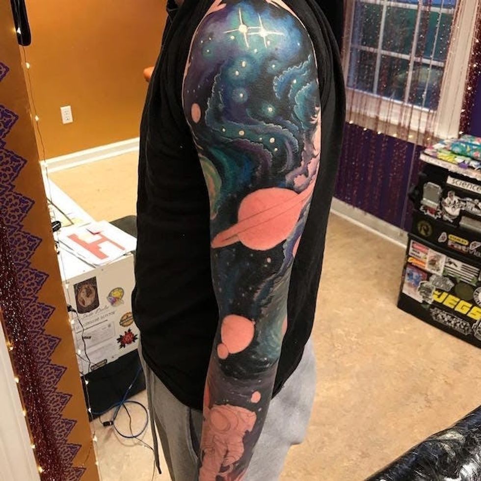 Space Themed Tattoo Sleeve