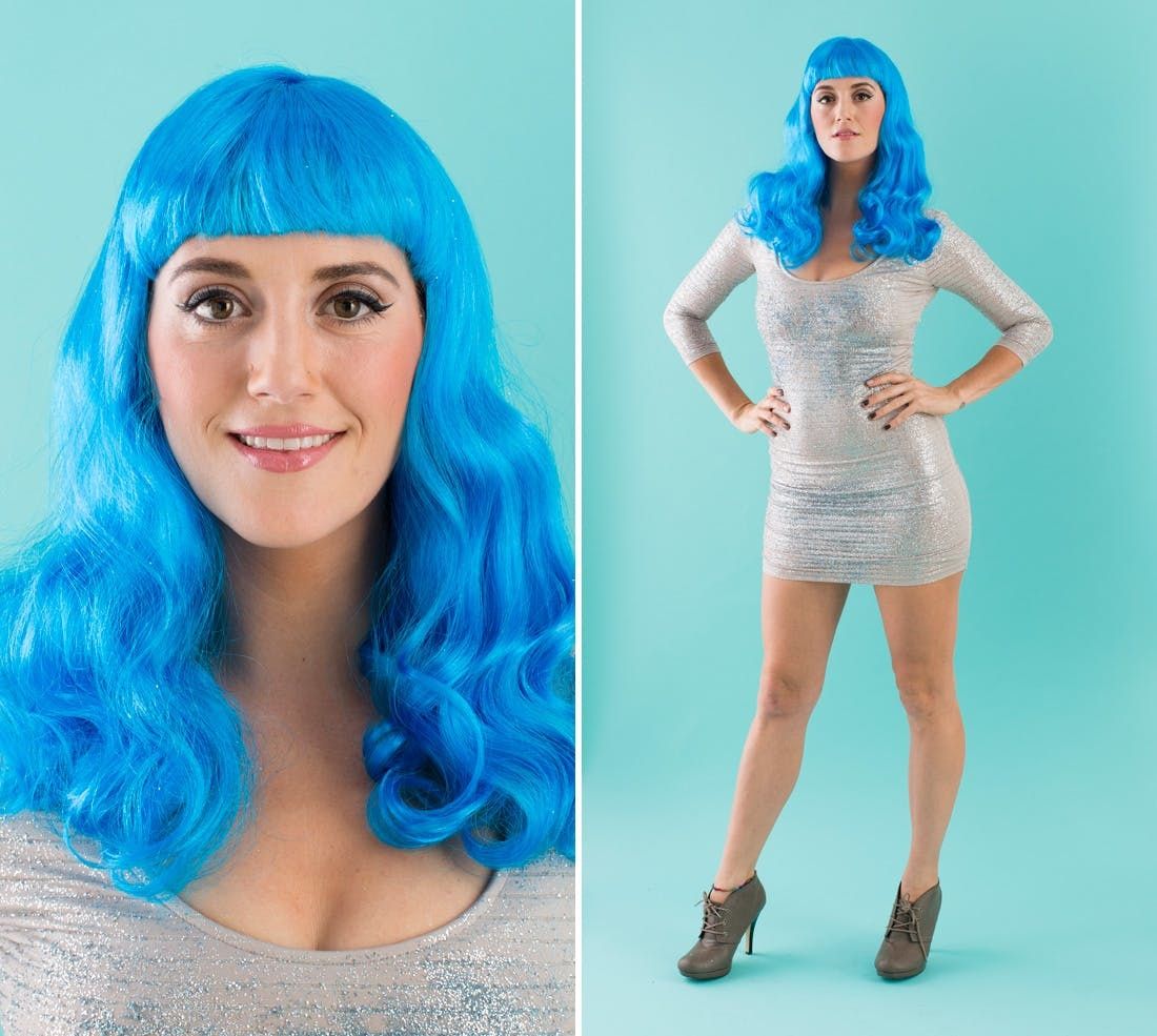 blue wig costume