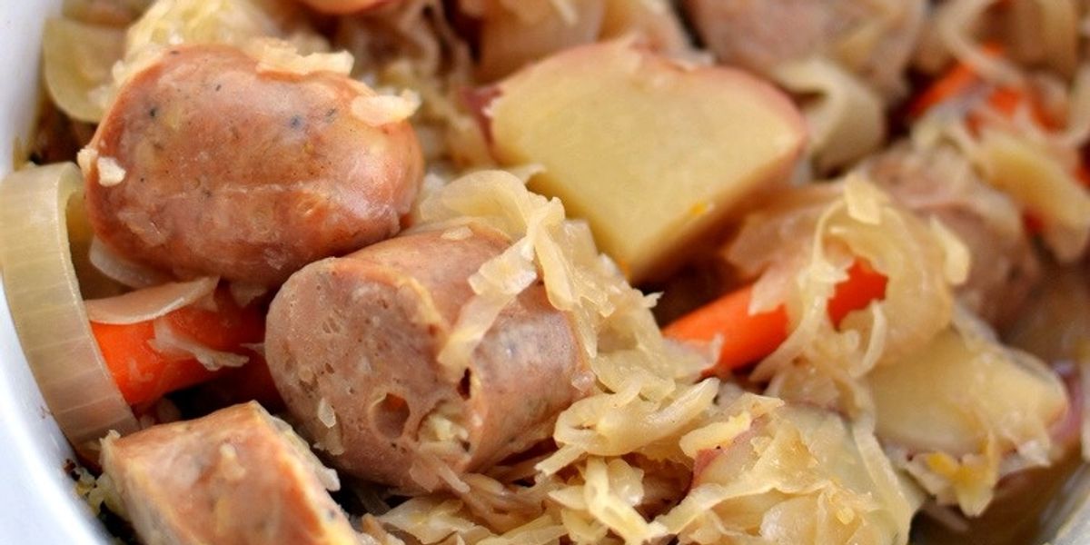 Slow Cooker Sauerkraut and Sausage My Recipe Magic