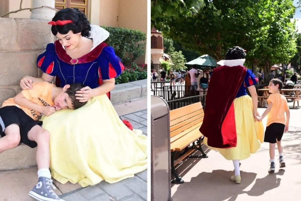 Snow White soothing a boy having an 'autism meltdown' will make you believe in Disney magic