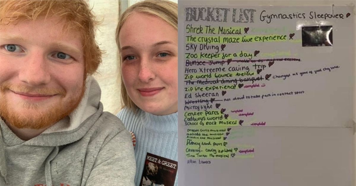 Ed Sheeran Helps Fan With Inoperable Brain Tumor Check His Name Off Her Bucket List