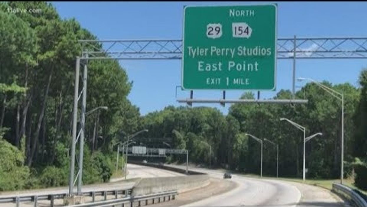 Tyler Perry moved to tears after seeing new highway sign for his Atlanta movie studio