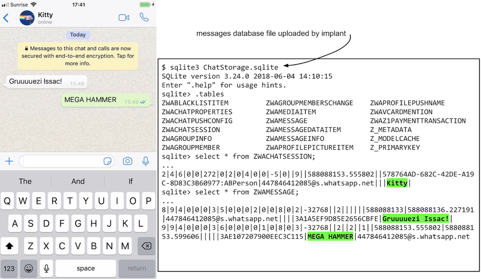 Screenshot of iPhone security exploited discovered by Google Project Zero