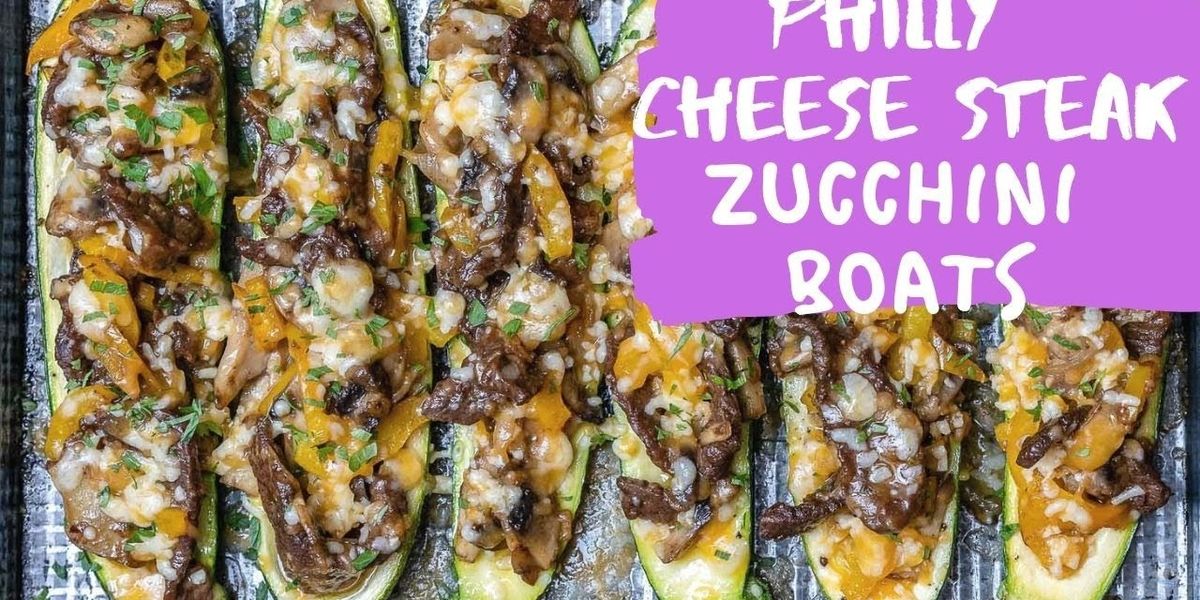 Philly Cheese Steak Zucchini Boats (Keto Recipe)