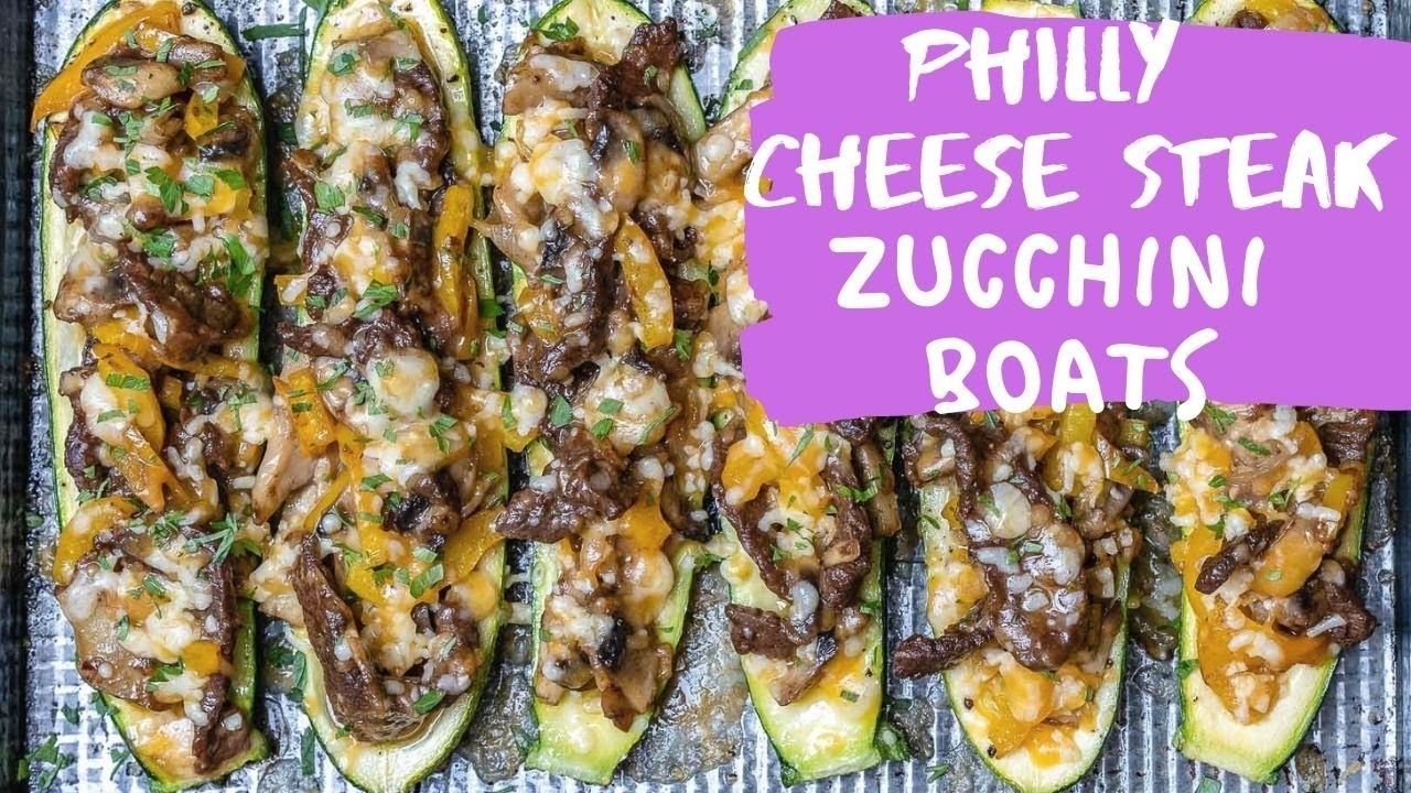 Philly Cheese Steak Zucchini Boats (Keto Recipe)