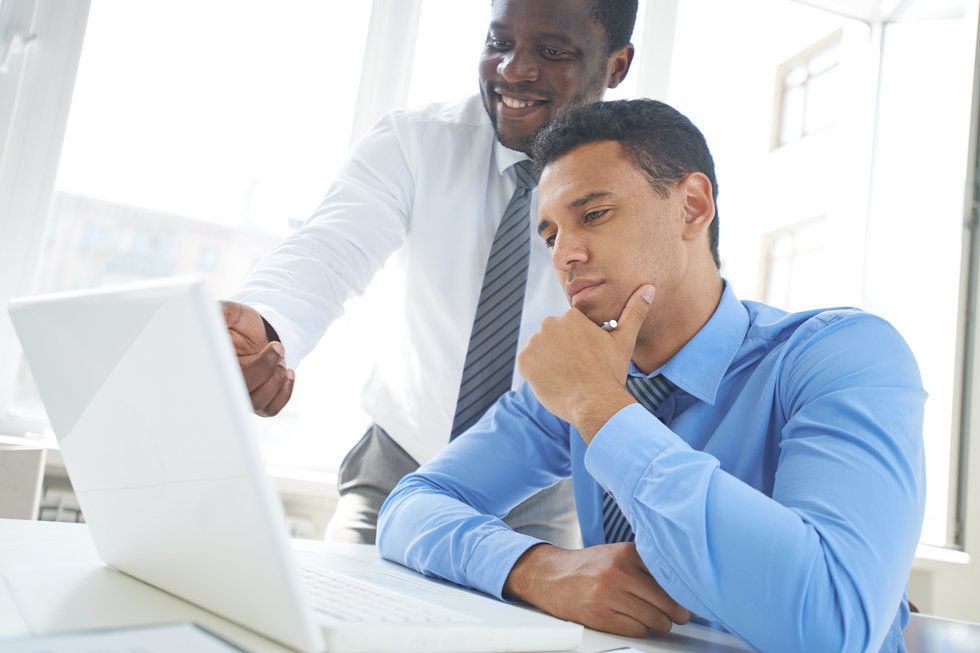 Man learning new technology to stay relevant in the job market