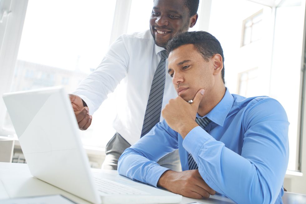 Man learning new technology to stay relevant in the job market
