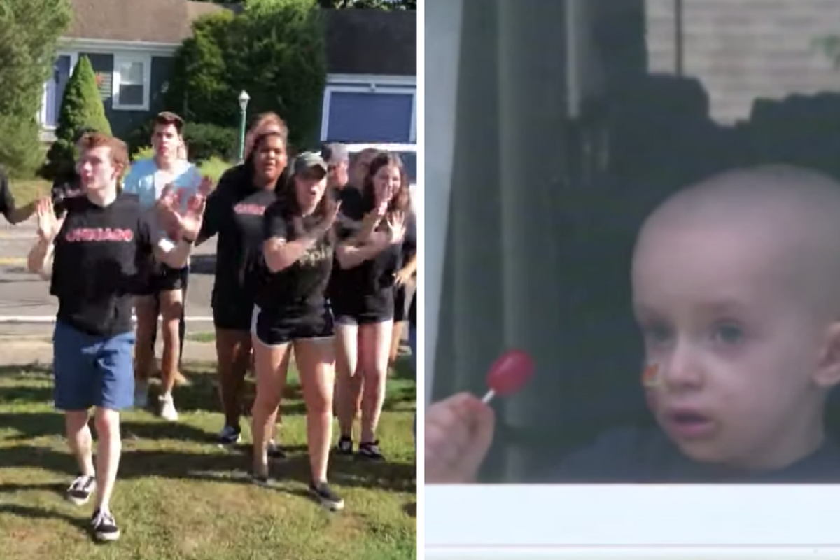 A 3-year-old cancer survivor can't leave his house. Now strangers are showing up to cheer him on.