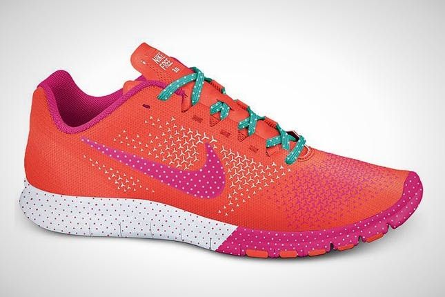 bright colored running shoes