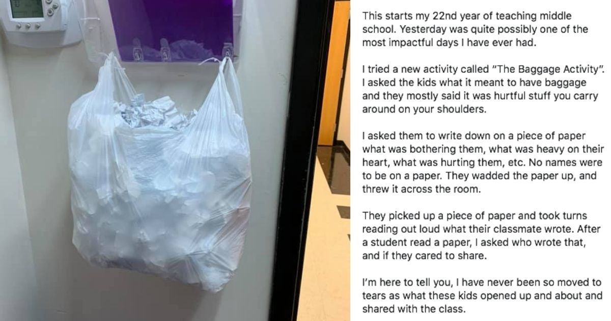 Teacher's viral 'baggage activity' brought her students to tears