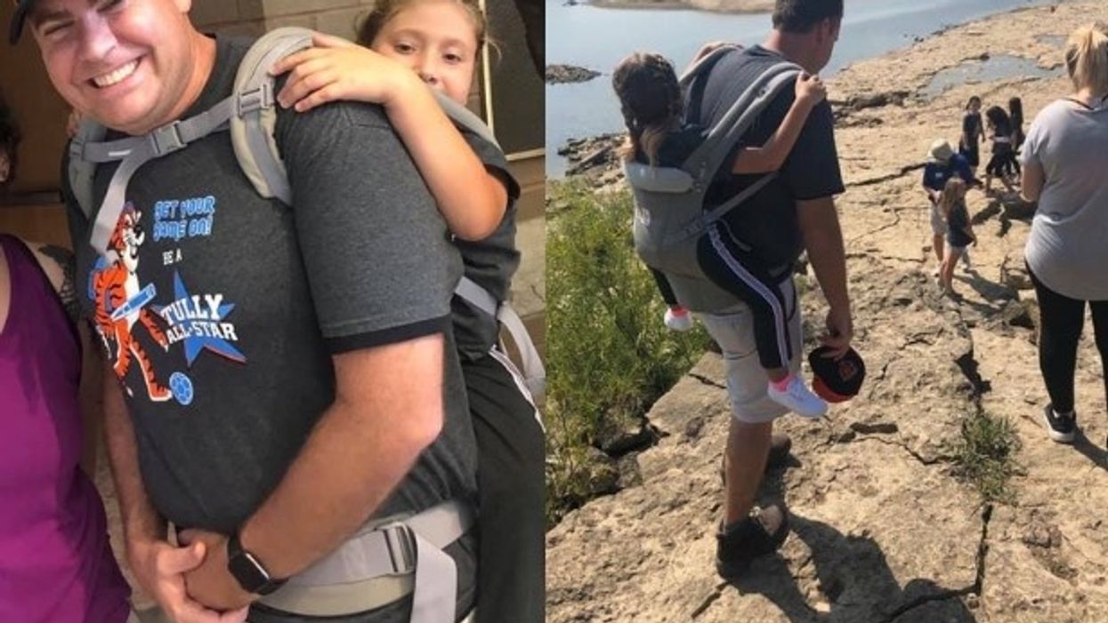 Kentucky teacher carries student with Spina Bifida on back so she won't miss out on field trip