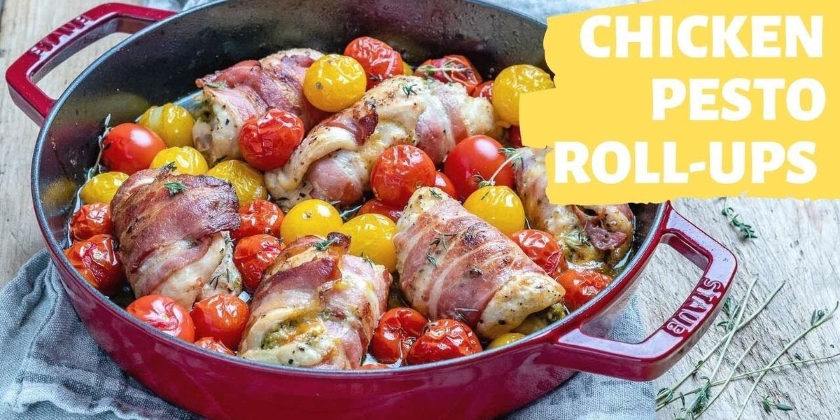 Chicken Pesto Roll Ups - Keto Recipe