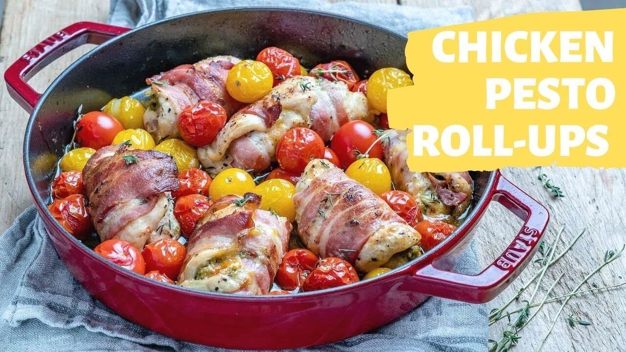 Chicken Pesto Roll Ups - Keto Recipe