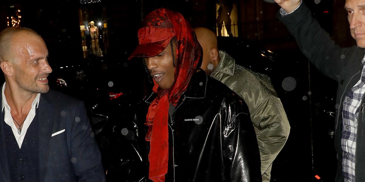 A$AP Rocky Wore Marine Serre's Apocalyptic Trench in Paris