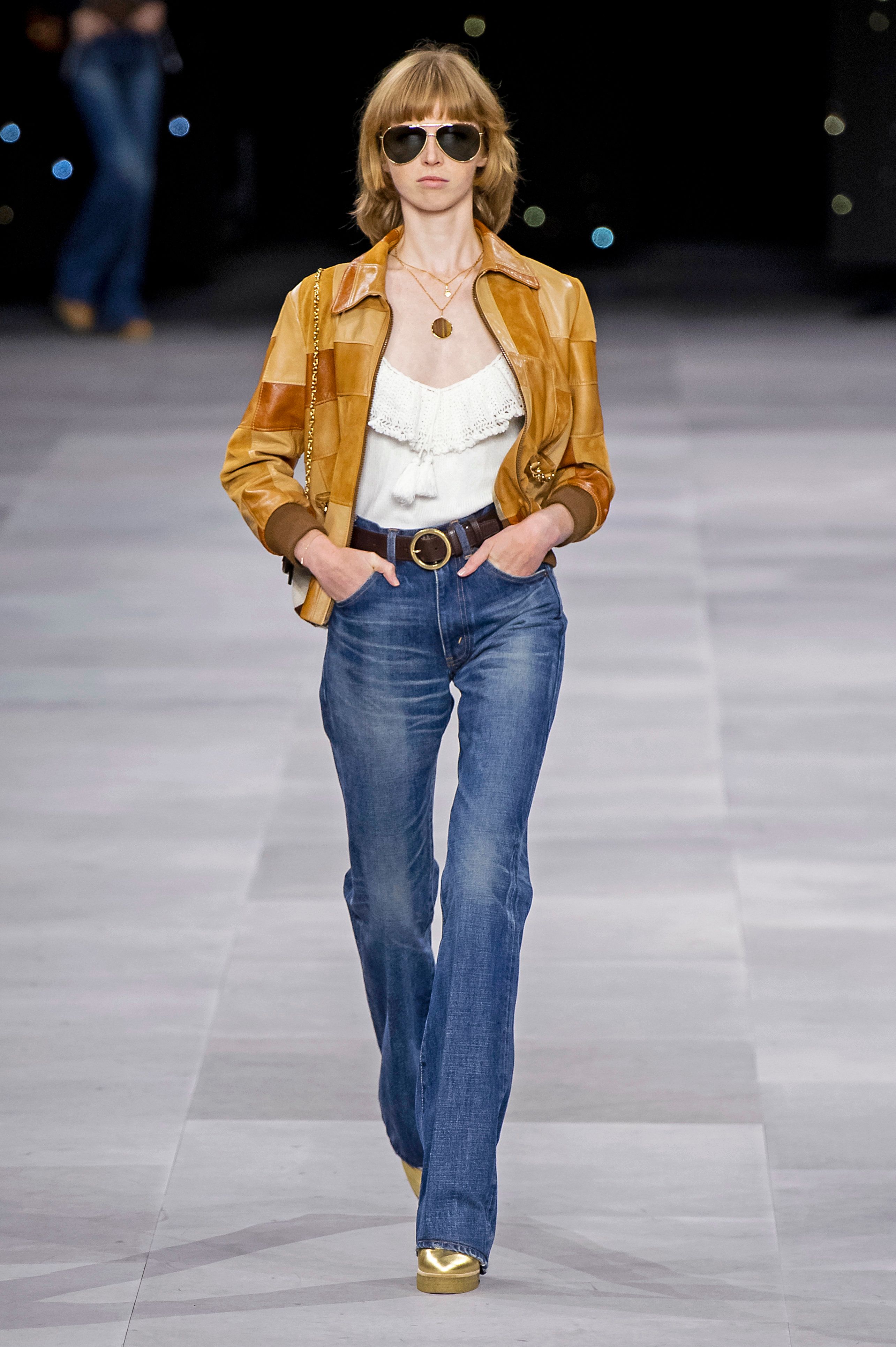 Celine Went Big on Bootcut Jeans and Turban Scarves for Spring