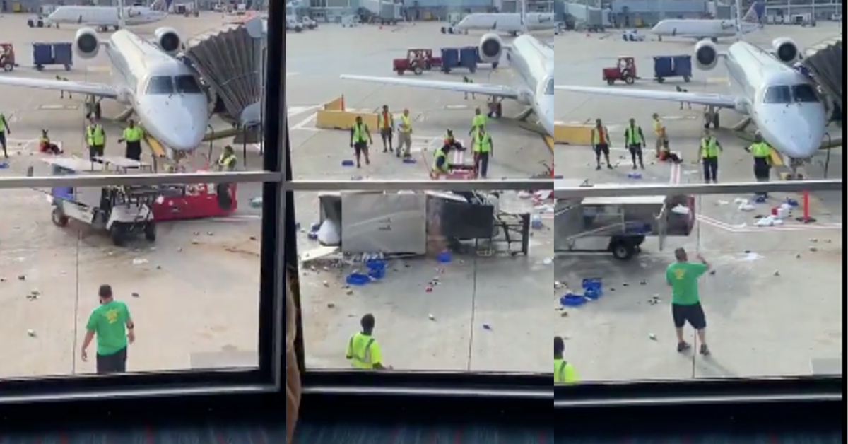 Out-Of-Control Beverage Vehicle Goes On Tear At Chicago Airport Until Ramp Worker Saves The Day In Bizarre Video