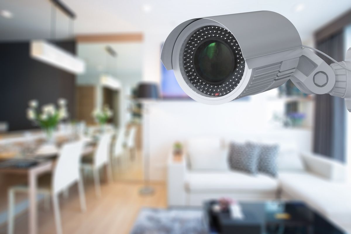 Stock image of an indoor security camera