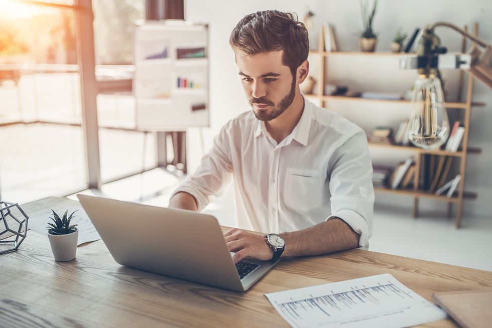 Job candidate writes a follow up thank you note after an interview