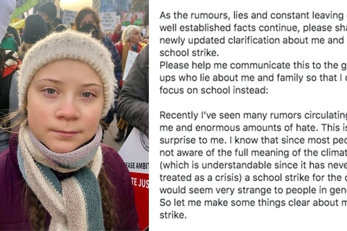 Everyone needs to read Greta Thunberg's responses to the rumors and lies about her